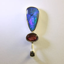 Load image into Gallery viewer, Solid Boulder Opal &amp; Pink Tourmaline Pendant