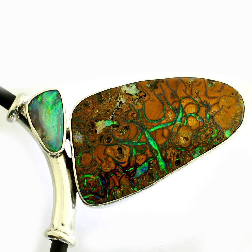 Solid Boulder Opal Pendant