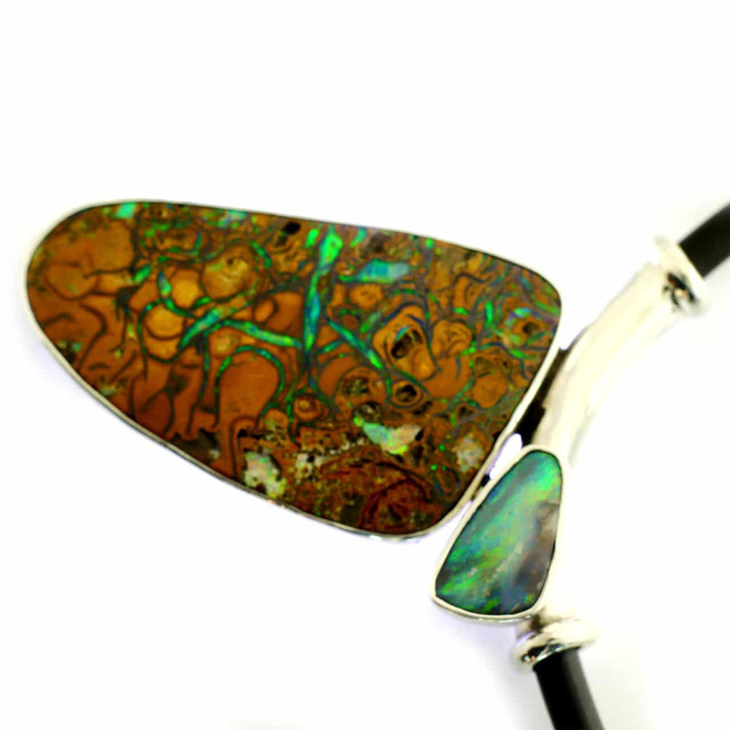 Solid Boulder Opal Pendant