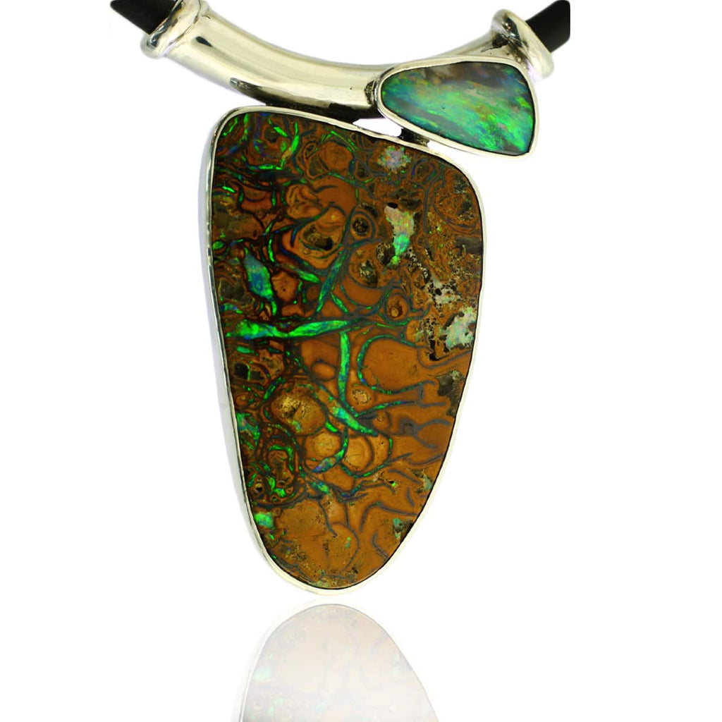 Solid Boulder Opal Pendant