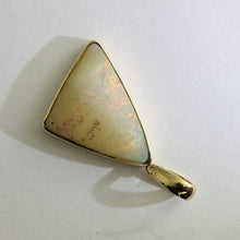 Load image into Gallery viewer, Solid White Coober Pedy Opal Pendant in 9 ct bezel