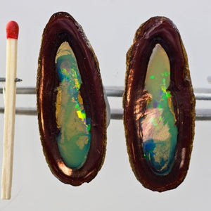 Ironstone Matrix Opal Yowah Nuts - pair