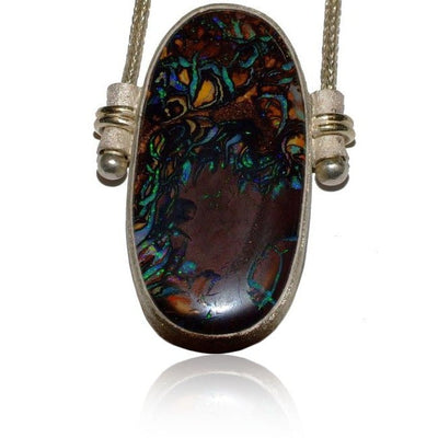Koroit Ironstone Boulder Matrix Opal Pendant