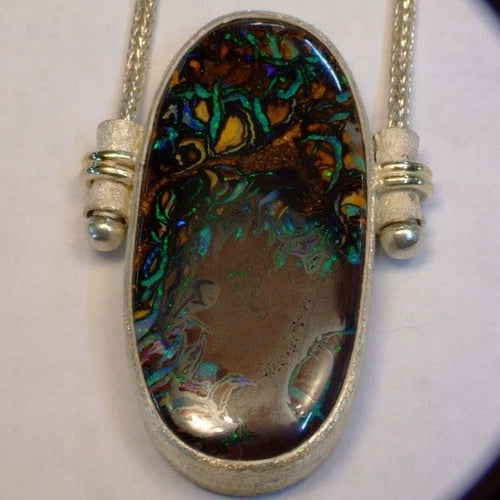 Koroit Ironstone Boulder Matrix Opal Pendant