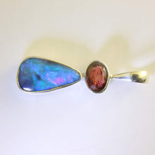 Load image into Gallery viewer, Solid Boulder Opal &amp; Pink Tourmaline Pendant