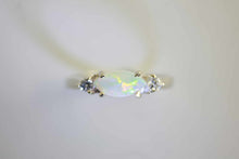 Load image into Gallery viewer, Solid White Coober Pedy Opal Sterling Silver Ring