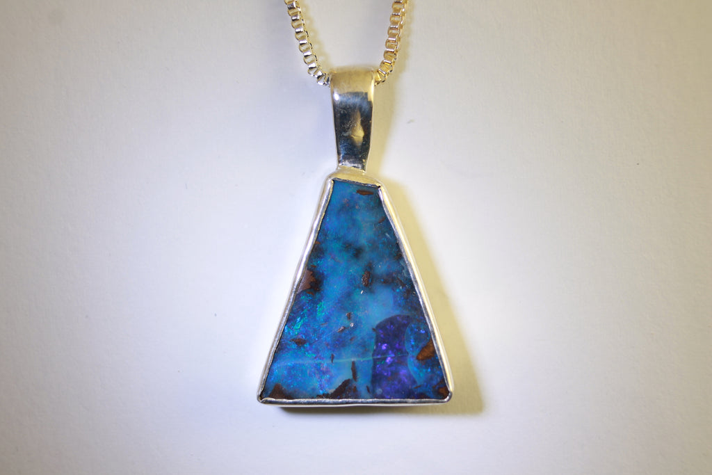 Solid Boulder Opal Pendant