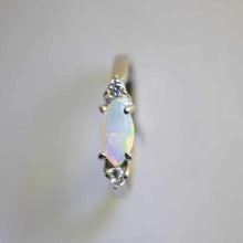 Load image into Gallery viewer, Solid White Coober Pedy Opal Sterling Silver Ring