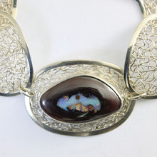 Load image into Gallery viewer, Solid Boulder Opal Sterling Silver Filigree Bracelet