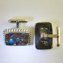 Load image into Gallery viewer, Solid Boulder Matrix Cuff Links in Solid Sterling Silver