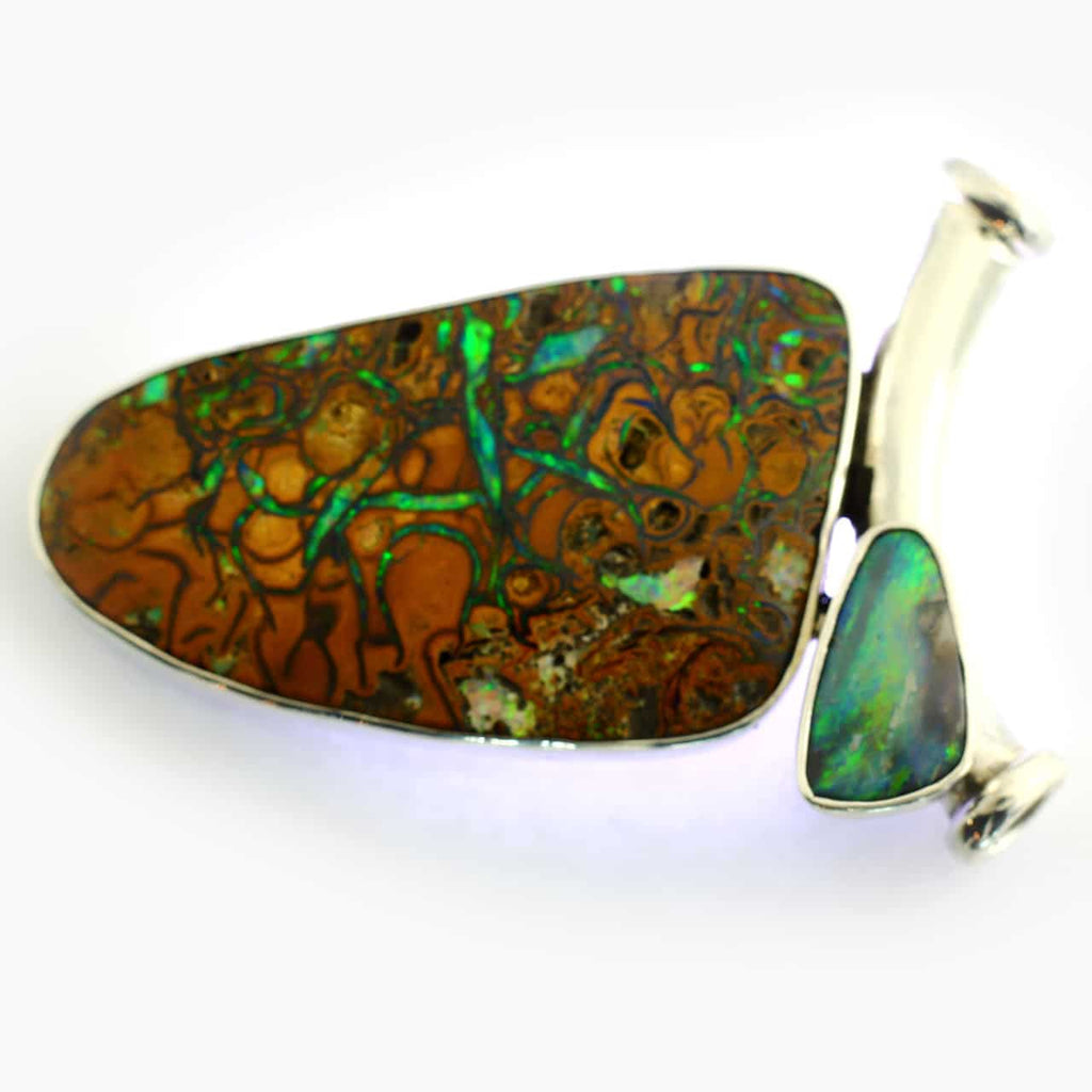 Solid Boulder Opal Pendant