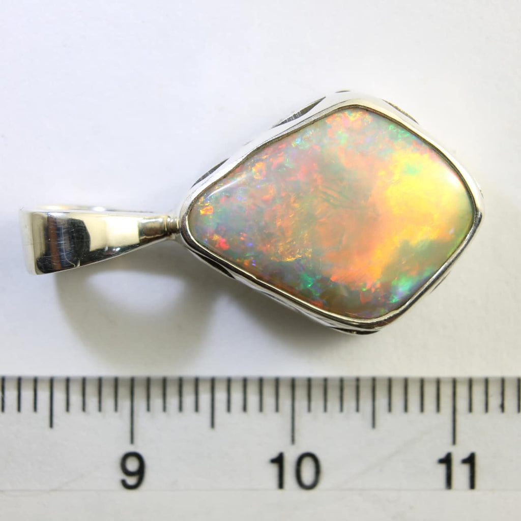 Solid White Coober Pedy Opal Pendant