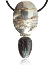 Load image into Gallery viewer, Solid Yowah Opal Pendant with Handmade Silver Disc